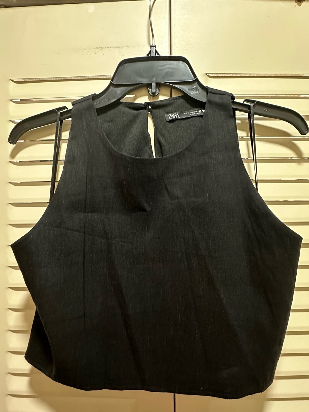 Zara Black Sleeveless Crop Top